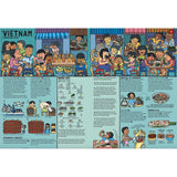 A colorful and engaging book that takes readers on a global culinary adventure, exploring unique foods, flavors, and dining traditions from various countries.