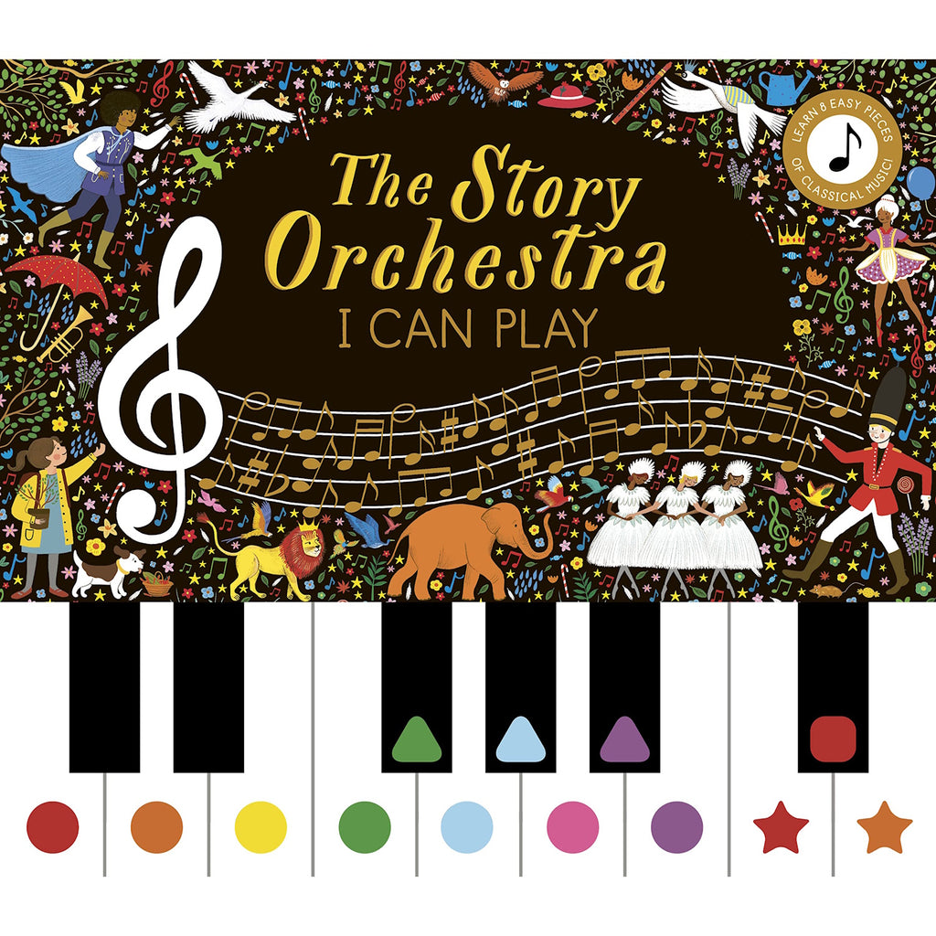 An interactive musical book that introduces children to famous classical melodies with easy-to-follow notes and sound buttons, encouraging early musical exploration.