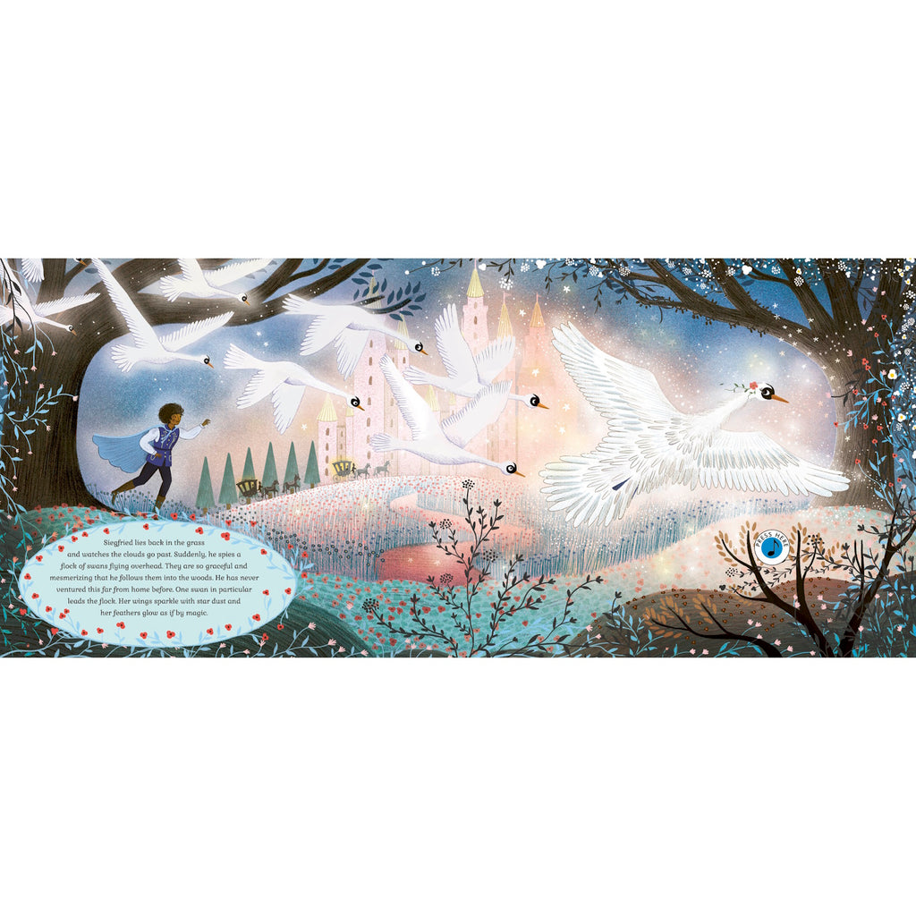 A beautifully illustrated musical book that tells the classic tale of Swan Lake, featuring sound buttons that play excerpts from Tchaikovsky’s enchanting ballet score.
