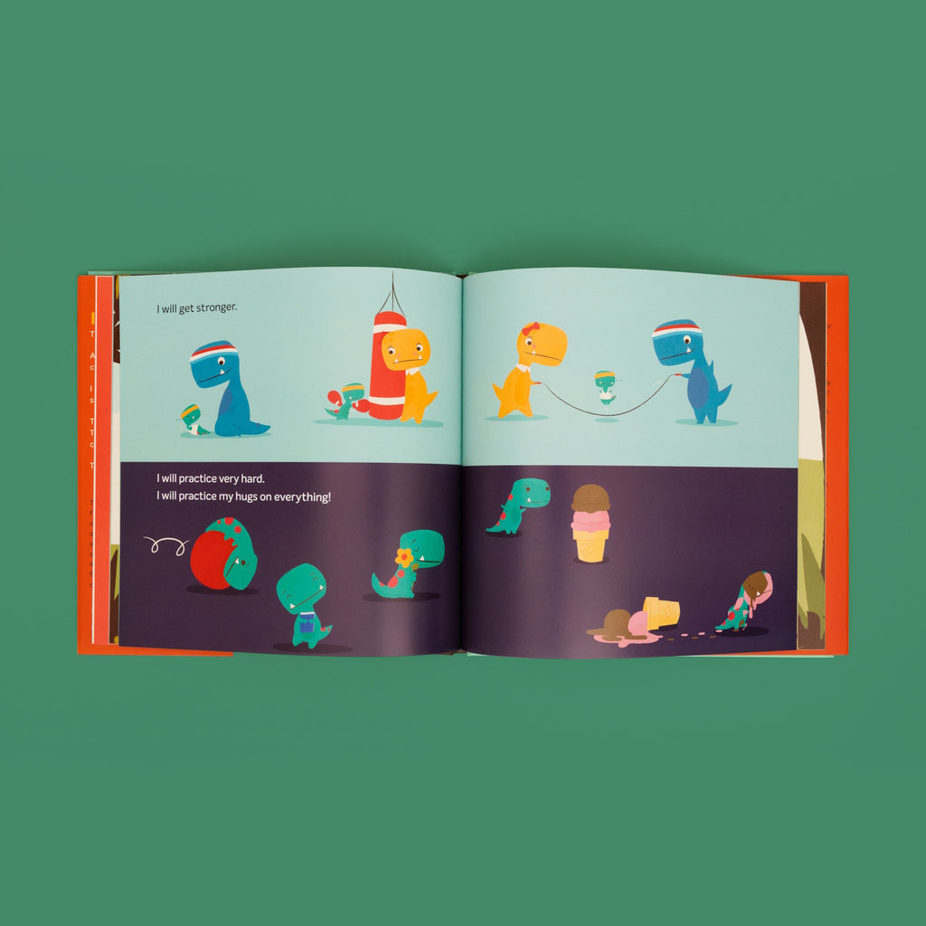A heartwarming story about Tiny T. Rex's efforts to give his friend a big hug, filled with charming illustrations and a message about friendship and perseverance.