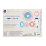 Moulin Roty Today is Wednesday magic spiral set back of packaging showing spiral design examples for ages 5 plus.