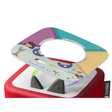 An Unlucky Jo story game topper overlay floating above the top panel of a red Toniebox audio player.