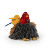 Moulin Roty Tout Autour du Monde hen and chick plush toys on a white background.