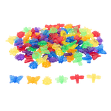 A set of colorful, see-through plastic bug figures designed for sensory play, sorting, counting, and light table exploration.