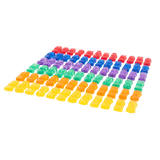 A set of small, see-through plastic cars in bright colors, designed to support imaginative play and color recognition in young children.