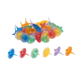 A set of spinning sensory toys with clear, colorful discs that create visual effects, ideal for exploring color mixing and motion.