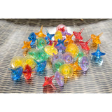 A set of spinning sensory toys with clear, colorful discs that create visual effects, ideal for exploring color mixing and motion.