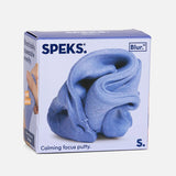 Purple-blue box for Speks Blur calming focus putty featuring a swirled periwinkle putty graphic.