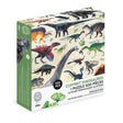 Vilac 500-piece dinosaur puzzle box with detailed prehistoric illustrations and educational sheets.