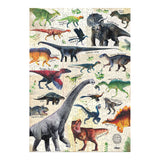 Vilac dinosaur jigsaw puzzle featuring colorful, vintage-style illustrations of prehistoric species.