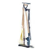 Vilac children's garden tool set with wooden handles, metal shovel, and rake in a clear carrying case.