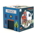 Vilac Cube Pop'Up rescue services toy packaging box showing an interactive fold-out play mat.