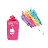 Vilac colorful pocket kite with a pink storage pouch.