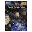 Book cover titled "Planetarium" shows a vibrant space scene with planets, including Saturn and Earth, amid stars. The cover conveys wonder and exploration.