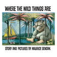 Cover of "Where the Wild Things Are" by Maurice Sendak. A large, horned creature sits by water, near trees. A sailboat is in the background. Magical tone.