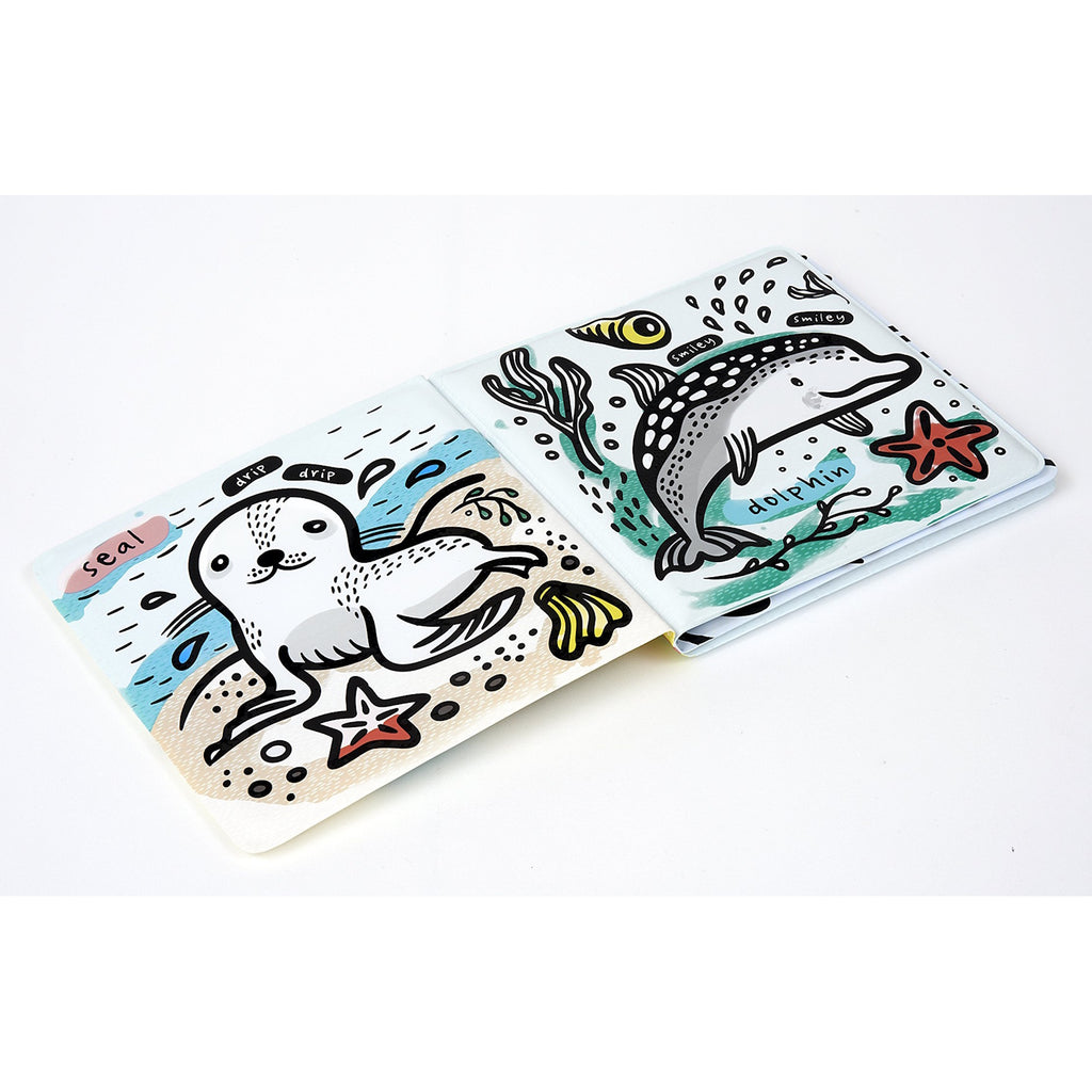 Bath Book with soft, waterproof pages that magically reveal hidden animals when wet, making bath time fun and engaging for little ones.