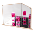 A wooden-framed mirror with four reflective panels arranged to create kaleidoscopic visual effects, ideal for sensory exploration and light play.
