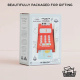 Le Toy Van wooden toy card machine box with a picture of the toy and text reading "Wooden Card Machine".