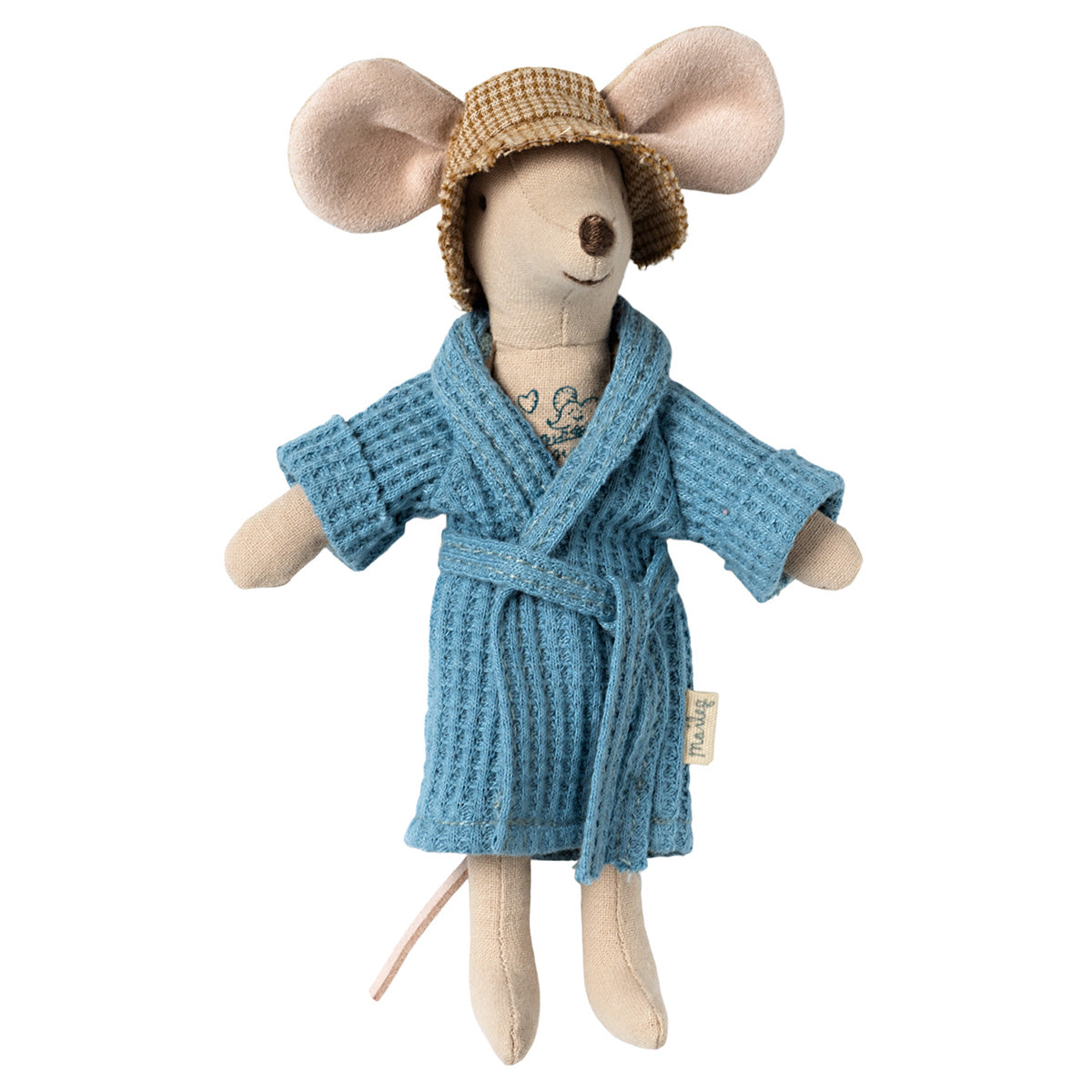 Maileg Dad Mouse Bathrobe - Dusty Blue