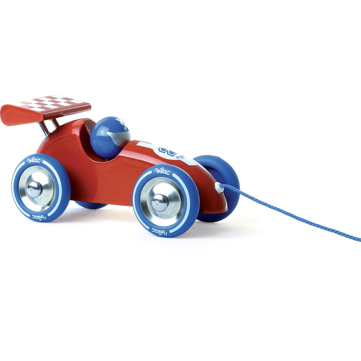 Pull Along Racing Car - Red & Blue