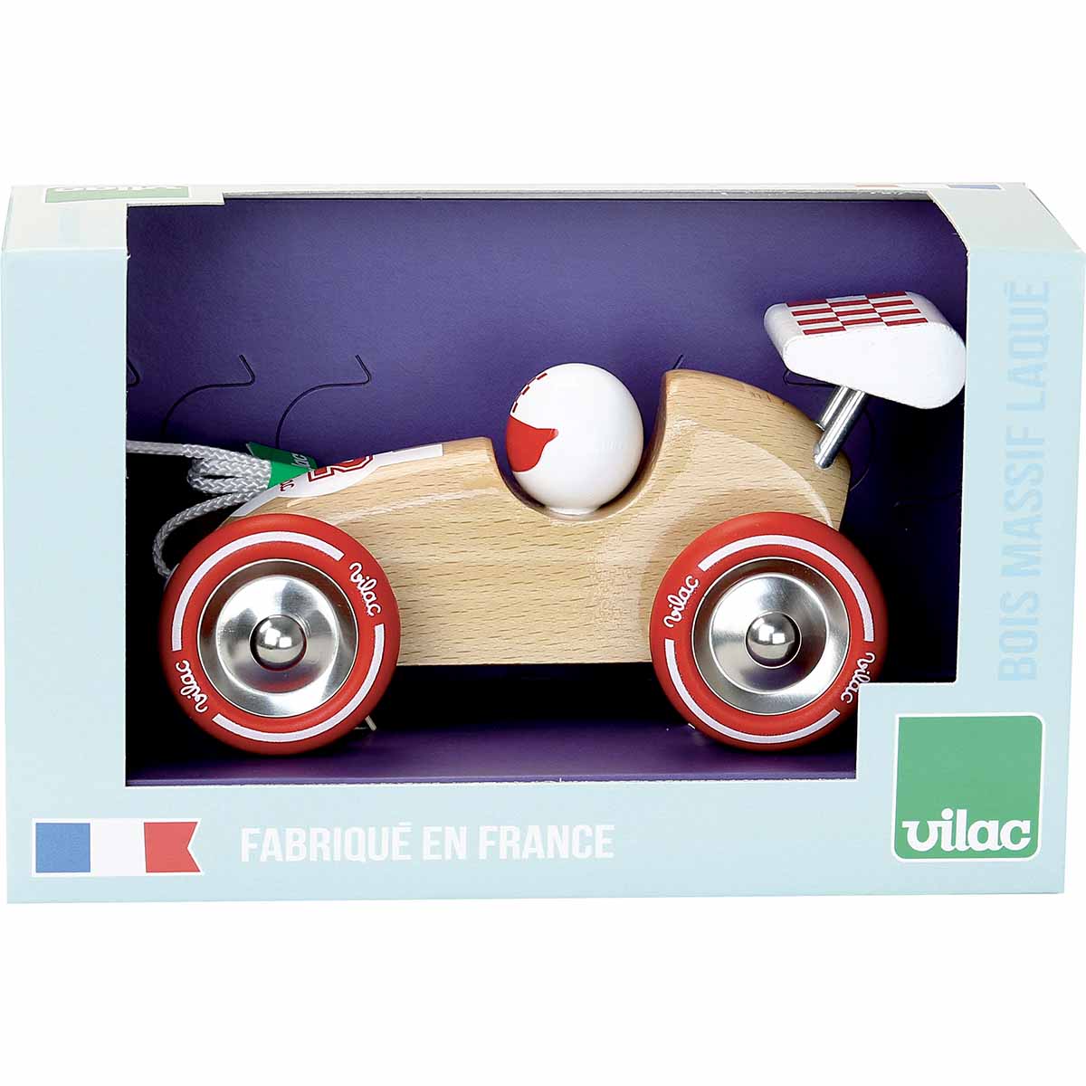 Pull Along Racing Car - Natural Wood