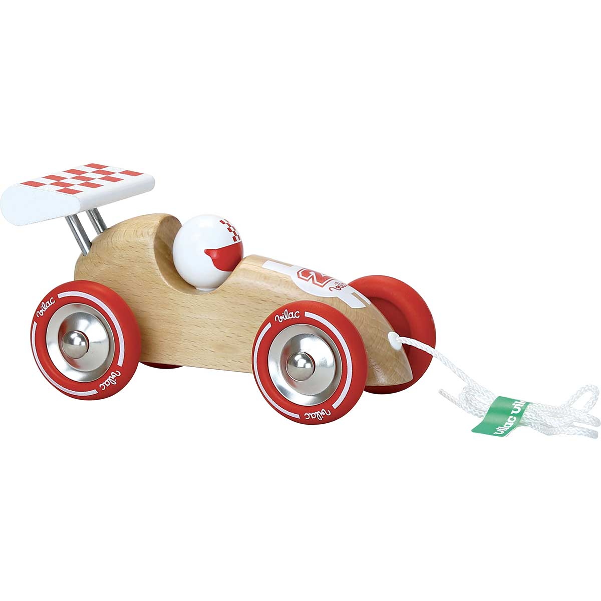 Pull Along Racing Car - Natural Wood