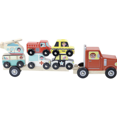 Truck and Trailer with Stacking Vehicles