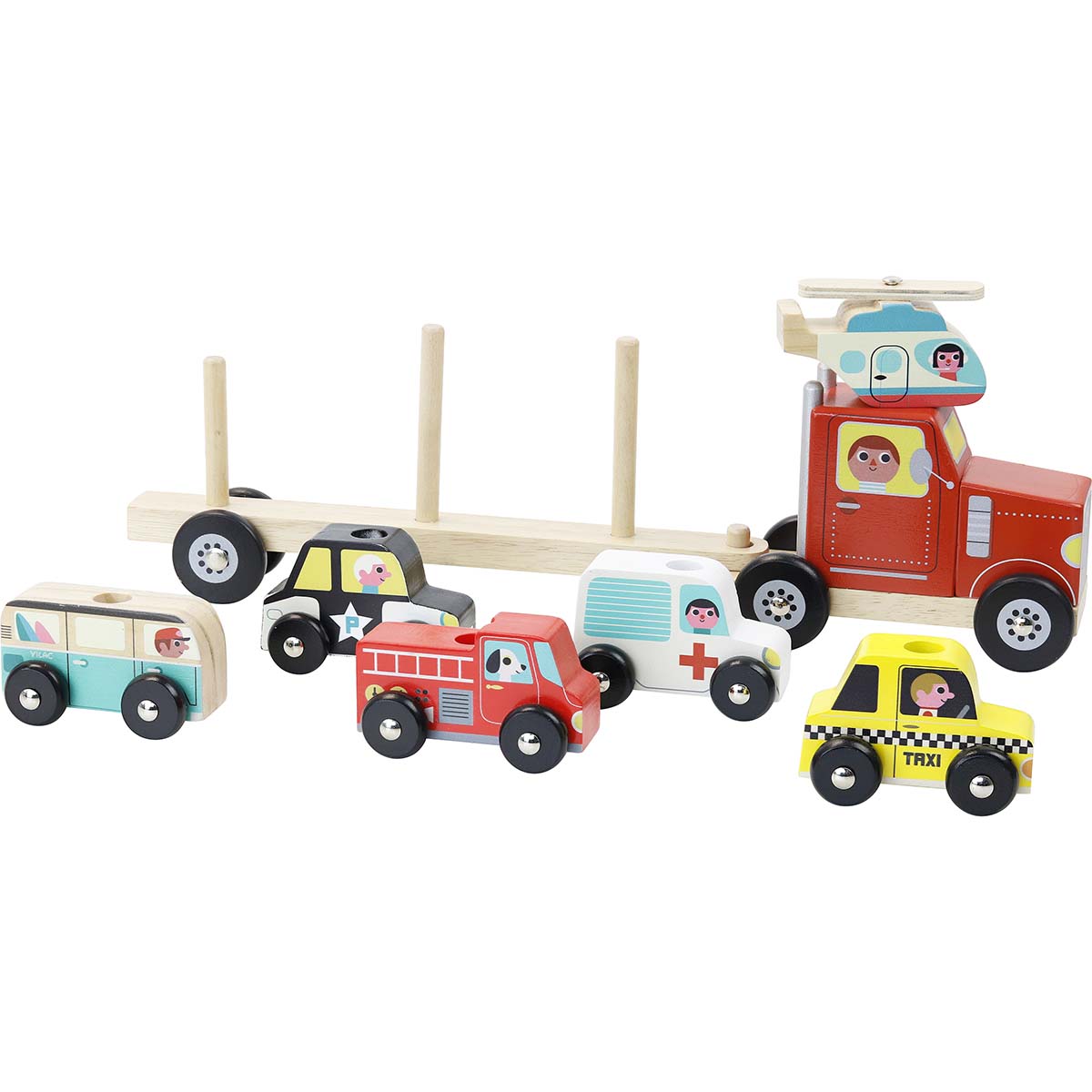 Truck and Trailer with Stacking Vehicles