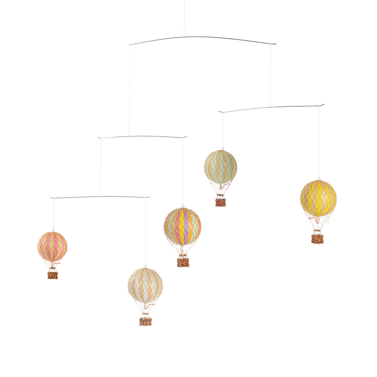Authentic Models - Hot Air Balloon Mobile, Pastel Rainbow