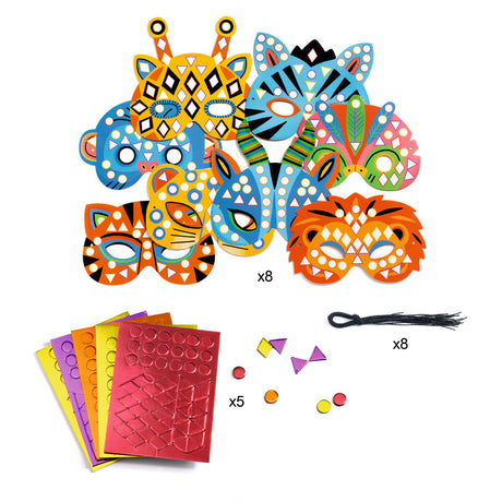 DIY Mosaic Masks - Jungle animals