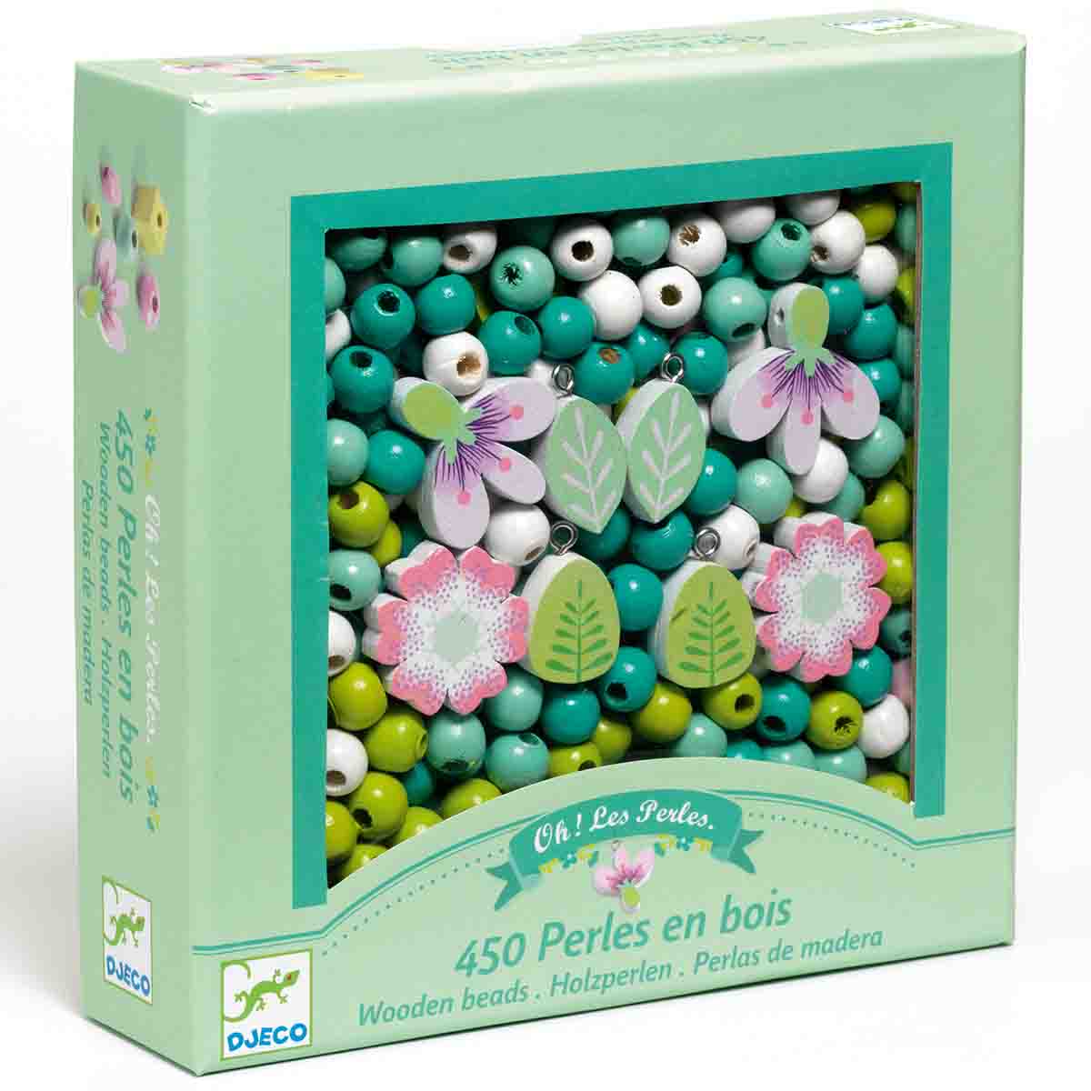Djeco Threading Beads - Leaves & Flowers