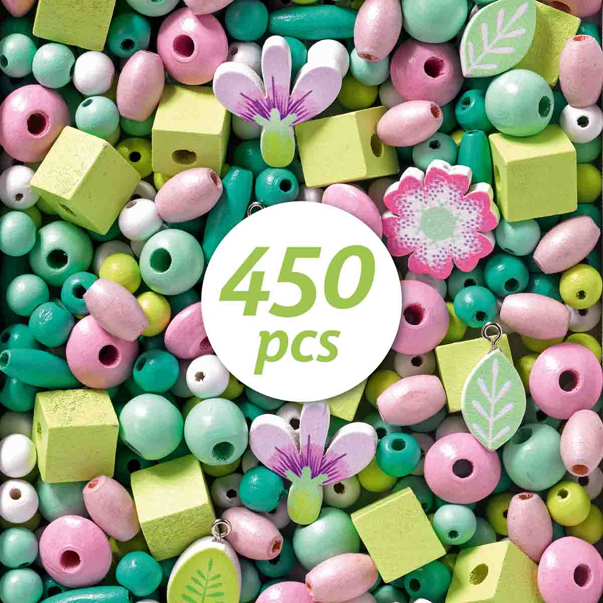 Djeco Threading Beads - Leaves & Flowers