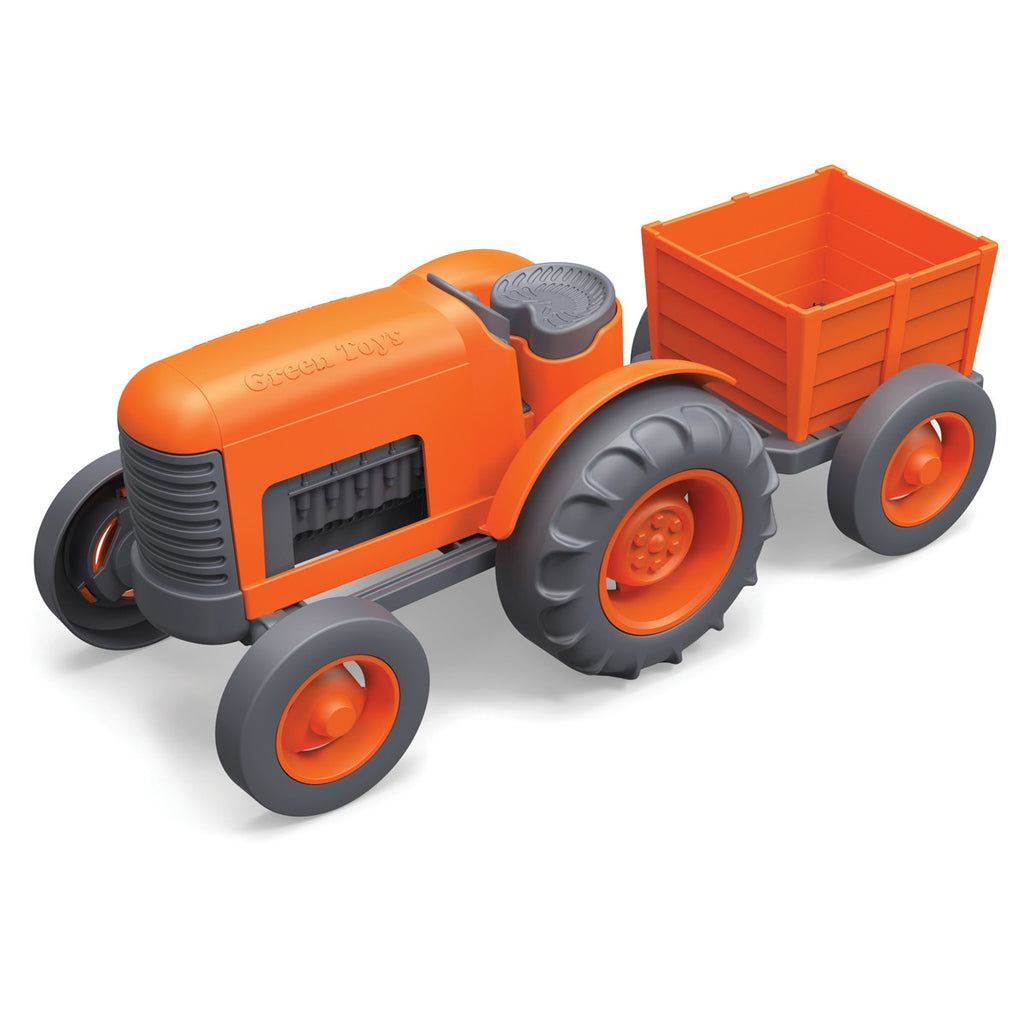 BigJigs Toy- Green Toys Orange Tractor BJGTTRT01042