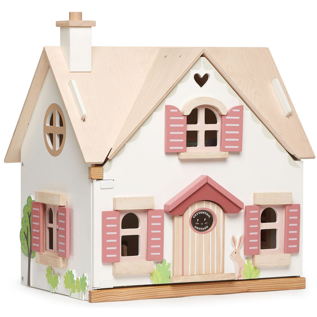 Tender Leaf Cottontail Cottage high quality wooden dolls house, showing exterior