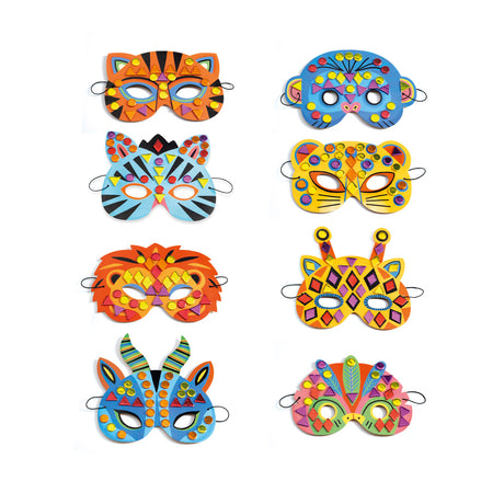 DIY Mosaic Masks - Jungle animals
