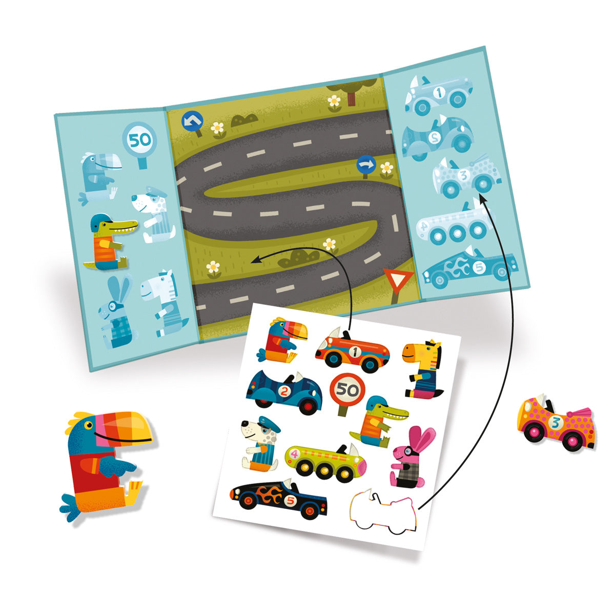 Djeco Play With Stickers - Cars