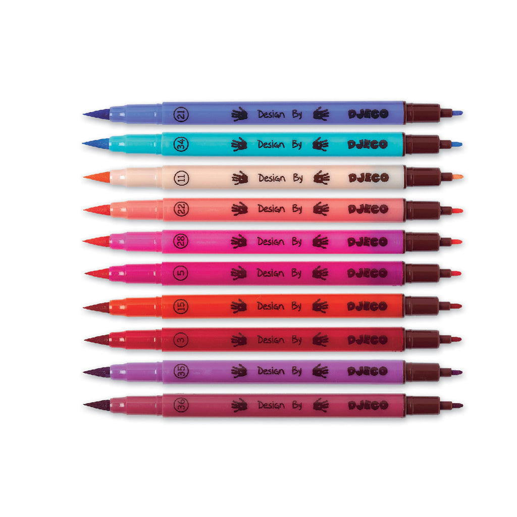 Djeco Art - Pastel Felt Brushes Colour Range DJ08802